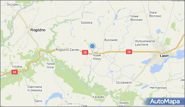 mapa Nowe Mosty, Nowe Mosty gmina Łasin na mapie Targeo